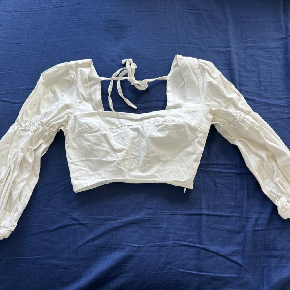 Urban Outfitters Cream Ruched Top